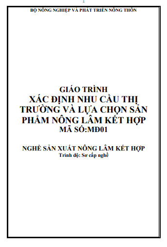 Xác định nhu cầu thị trường và lựa chọn sản phẩm nông lâm kết hợp