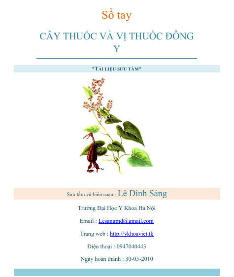 Sổ tay cây thuốc và vị thuốc đông y